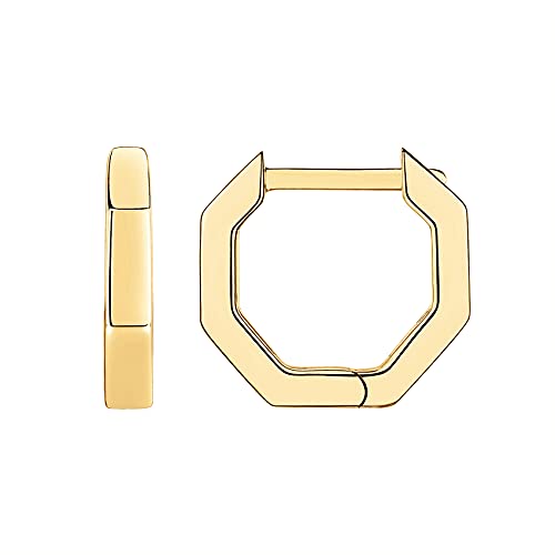 Image of PAVOI 14K Gold Plated Chunky Huggies Earrings for Women - 925 Sterling Silver Posts Small Gold Huggie Hoop Earrings - Ultra Thick Hoops Trendy Jewelry