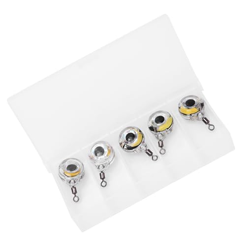tomvorks Compact Eye Shaped LED Underwater Fishing Light Lure Lamp Tool with 5 Bright Colors, for Fish, Shrimp, Crab Attraction