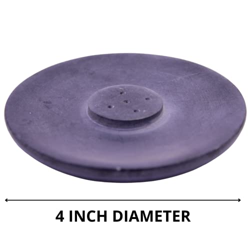Kc Kullicraft Handmade Natural Grey Marble Incense Stick Holder - Round Incense Burner With Multiple Holes For Incense Sticks. Decorative Ash Catcher For Home And Office Decor. (4 Inch Diameter, Grey) #TOP2