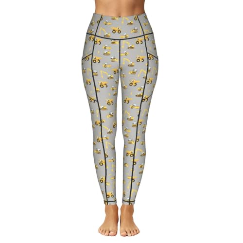 Pantalones de yoga para correr informales con estampado de construcción 2