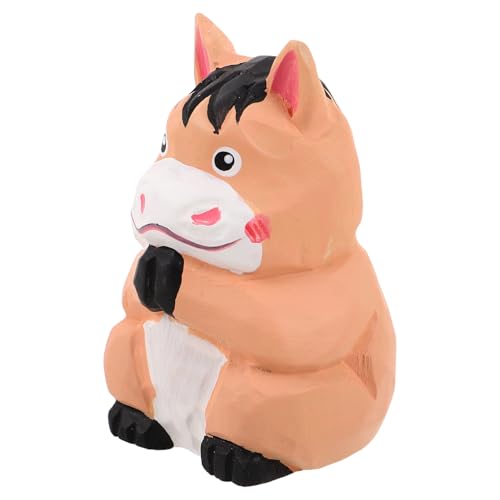 CORHAD 手工木彫り馬置物 祈福を込めた小型彫刻 馬年縁起物 卓上安定台座付き 家やオフィス向け幸運の動物フィギュア