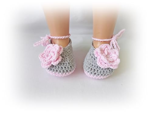 Crochet Baby Shoes, Newborn Girl shoes, Baby Shower Gift (0-3 months)3