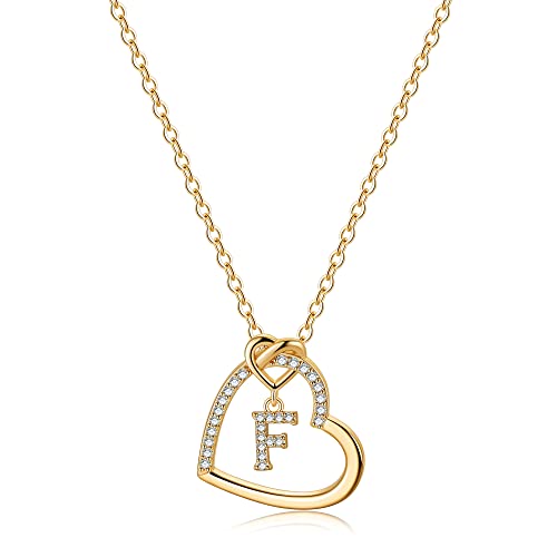 Anoup Heart Necklace for Women Jewelry, Initial Necklaces for Women Dainty Gold Necklace for Women Trendy Initial F Necklace for Women Letter Necklace for Women Gold Jewelry for Women Gifts