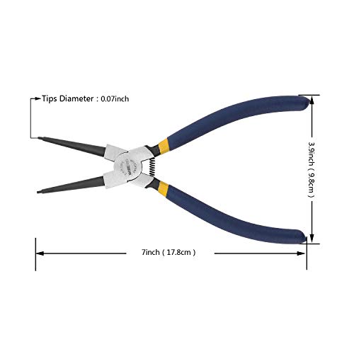 Wisepro Circlip Pliers Internal/External Heavy Duty Snap Ring Pliers With Straight/Bent Jaw For Ring Remove Retaining Pliers With 7 Inch And 9 Inch #TOP1