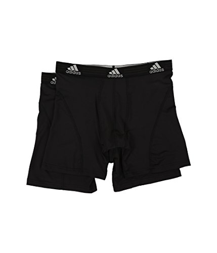 adidas Men's Sport Performance 2-Pack Boxer Brief, Black/Black Black/Black,...