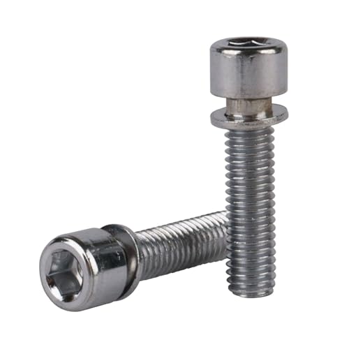 Image of Stainless Steel M5x20mm Hex Bolt with Washer, Pack of 10, for Bicycle Stem Parts