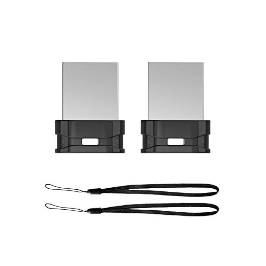 64GB 2 Pack USB Flash Drive K&ZZ Ultra Slim Thumb Drive Memory Stick USB Drive Data Stick Expansion Disk with Black Portable Lanyard (64 GB, 2 Pack Bundle)
