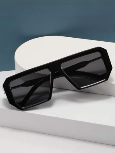 Image of Pack of 2 trendy unisex black frame sunglasses for men and women