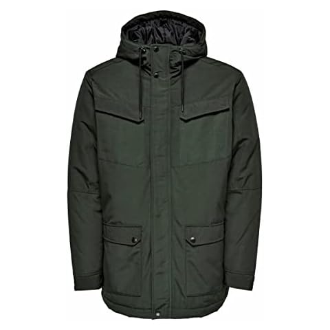 ONLY & SONS Men's Plain Parka Jacket Cover