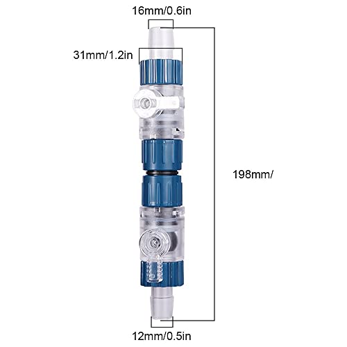 Image of MiOYOOW Aquarium Hose Valve, Fish Tank Hose Connector Fishbowl Water Flow Control Valve with Quick Release Handle for Aquariums Fish Tanks