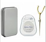 1 Set Metal Dental Floss Stick & Floss Picks - Reusable Floss Holder Kit with Portable Case, Oral Care Dental Floss Tool for Travel