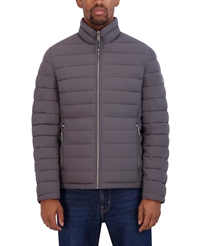 Image of Nautica Men's Reversible Quilted Puffer Jacket -Midweight Mechanical Stretch Winter Coat