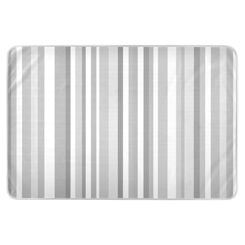 Minimalist Stripe Grey Mattress Protector Pads Washable, Bed Wetting Mattress Pad, Pee Pads for Adults