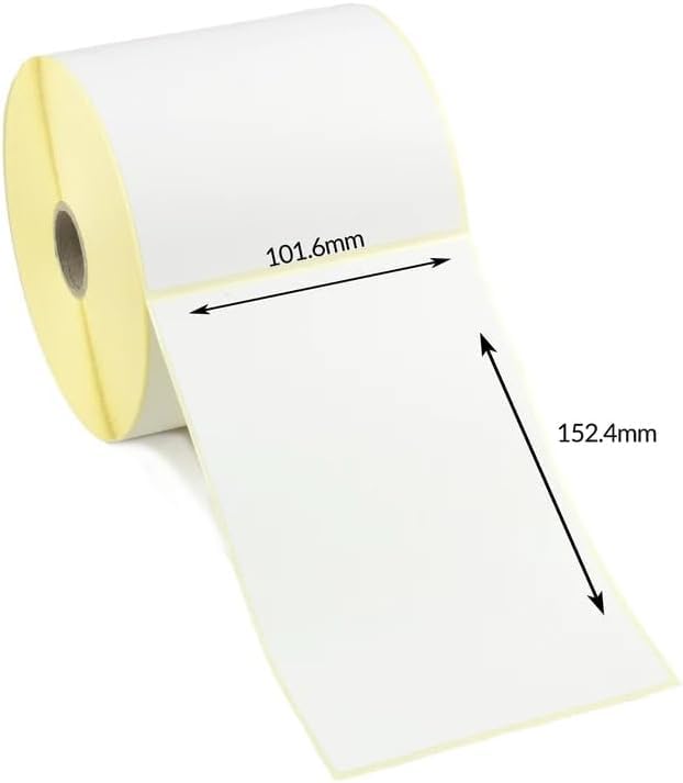 Sticker Label Size 100 mm x 150 mm for Barcode Label Thermal used as cargo shipping amazon labels| 500 Labels per Roll| 1 Inch Core | Brand: Retail mart (1)