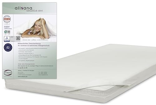 Allsana Allergiker Matratzenbezug für Topper 180x200x8 cm | Anti Milben Encasing Topper| Milbenschutz für Hausstauballergiker | allergendichter Zwischenbezug für den Matratzentopper | TÜV geprüft