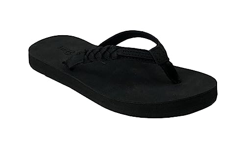 REDVOLUTION Girls Classic Braided Accented Beach Sandals Casual Flip Flop Surfer Girl3