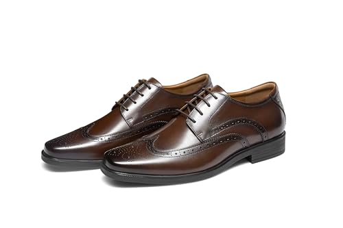 Image of Mens Leather Oxford Shoes Formal Lace up Dress Shoes