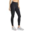 CRZ YOGA Women's Hugged Feeling Compression Leggings 25 Inches - Thick High Waisted Tummy Control Workout Leggings Black Medium