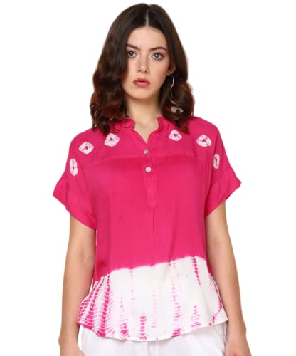 Image of Maaesa Hand Dyed Rayon Top for Women