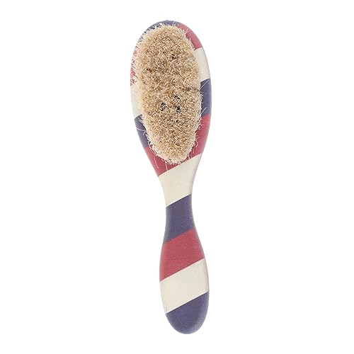 FRCOLOR Men's Barber Tool Beard Shaping Brush Soft Bristle Grooming Brush Hair and Beard Comb Travel-friendly Beard Brush 2 Striped