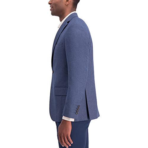 Haggar Men's Birdseye Fancy Slim Fit 2-Button Side Vent Sport Coat, Navy, 423