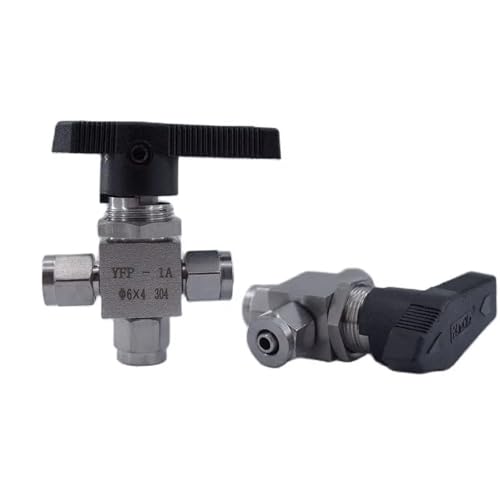 Válvula de tres vías en acero inoxidable 304 con conector de giro rápido para PU 2