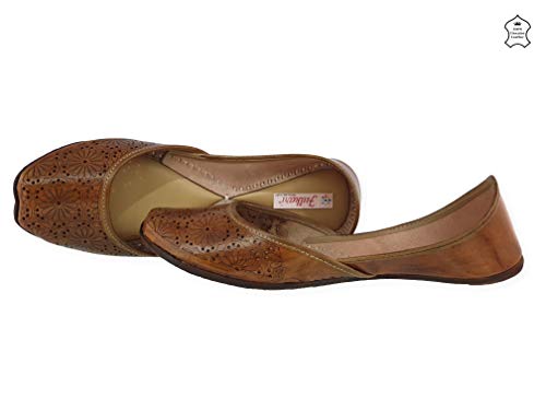 Image of Fulkari Women Cutwork Casual Genuine Soft Leather Jutis | Bite and Pinch Free Juttis | Punjabi Jutti | Girl's Office Flat Ladies Mojari | dailywear Ethnic Juti |