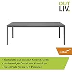OUTLIV. Esstisch Aluminium Glas-Keramik Anthrazit