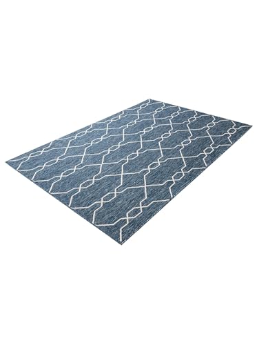 Tapete Outdoor Lattice 5'3 x 8' Azul Indoor/Outdoor miniatura 2