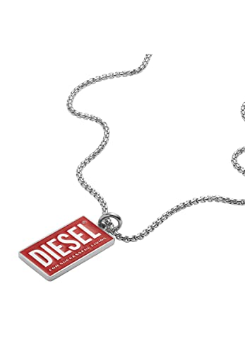 Collier Diesel en Acier Inoxydable avec plaque militaire avec logo, pour Homme, DX1368040