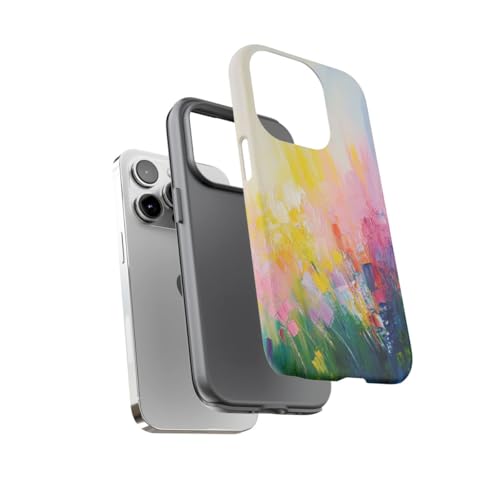 Coque rigide iPhone 14 Pro jaune motif abstrait coups de pinceau - 3
