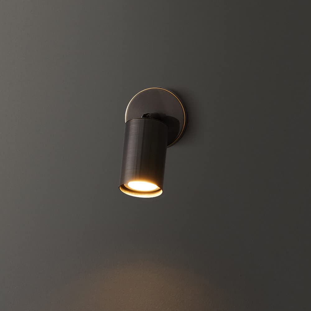 HXYSXHJUO Wall Lamps, Copper Mount Reading Light Adjustable Sconce, Modern Lamp Headboard Lighting Fixture, Gu10 Swivel Lamps For Bedroom Bedside Living Room (Svart)