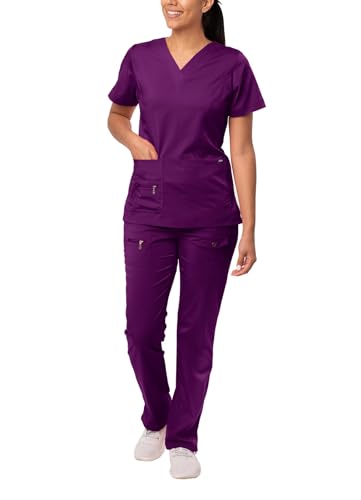 Adar Pro Breakthrough Plus Scrub Set for Women - Enhanced V-Neck Top & Multi Pocket Pants
