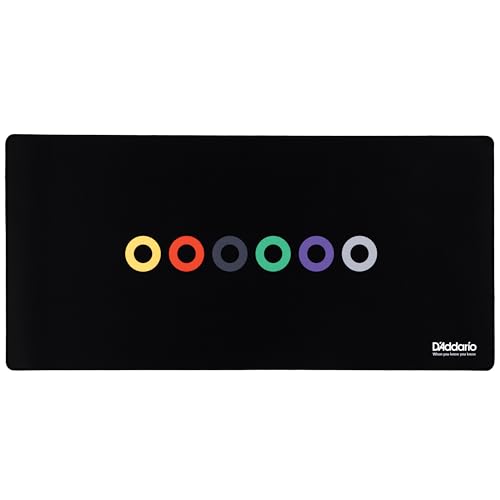 D'Addario Premium String Change Mat - Featuring Colored Ball Ends Imagery - 37.4” x 17.7” x 0.16”