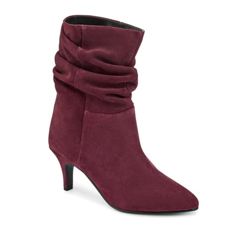 Jones Bootmaker Womens Kathryn Slouch Leather Ankle Boots Burgundy Size 6