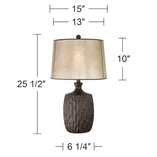 Lámpara de mesa Franklin Iron Works Kelly 25.5 pulg marrón miniatura 4