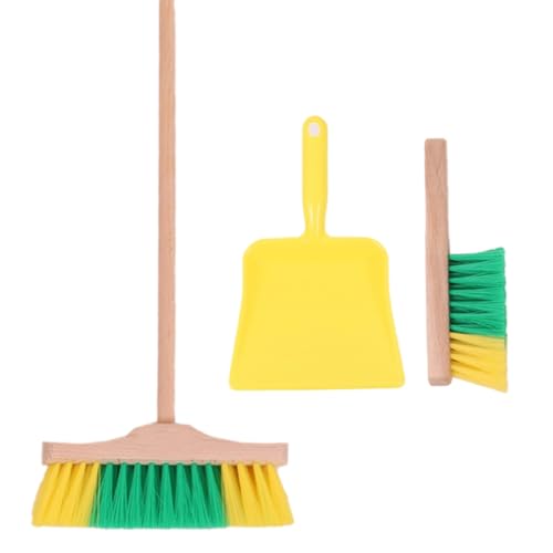 Kinderbesen Set aus Holz | Handfeger und Schaufel | Farbenfrohes...