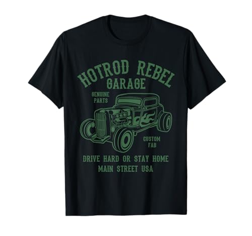Modèle de Voiture Ancienne Hotrod Rebel Automotive Nostalgia T-Shirt