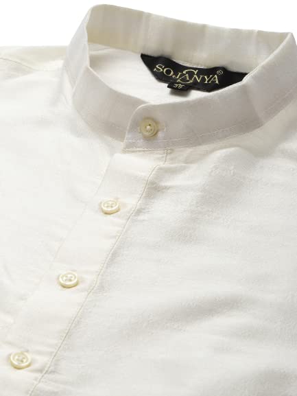 Image of SOJANYA (Since 1958, Men's Silk Blend Grey Kurta Pyjama & Silk Blend Jacket Combo