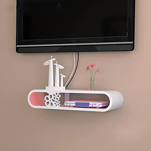 Console TV Flottante et Étagère Murale Moderne pour Décodeur et Routeur Wi-Fi