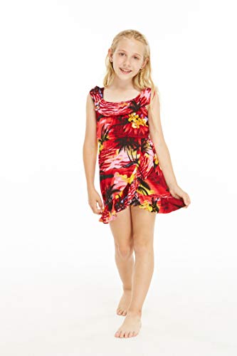 Image of Hawaii Hangover Family Matching Hawaiian Clothes, Sunset Red | Family matching Hawaiian outfits, Sunset Red, lightweight rayon, machine washable, tropical floral print, luaus, cruises