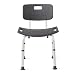 Medline Shower Chair Bath Bench With Back, Supportsup To 300 Lb, Infused With Microban Antimicrobial Protection, Gray