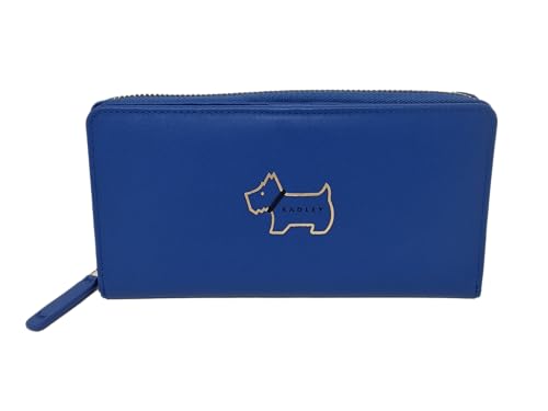 RADLEY Heritage Dog Outline Large Matinee Purse Wallet in Blue Leather
