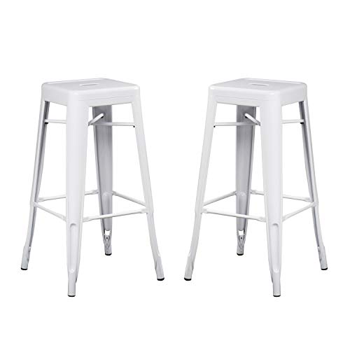 SKLUM Pack 2 Taburetes Altos LIX Acero Blanco - (Elige Color)