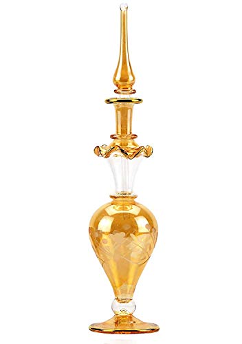 NileCart 9 in. Egyptian Perfume Bottle large size 100 ml. handmade in Egypt For your perfume, essential oils, Egyptian decoration or party table centerpiece (Honey) - image 1