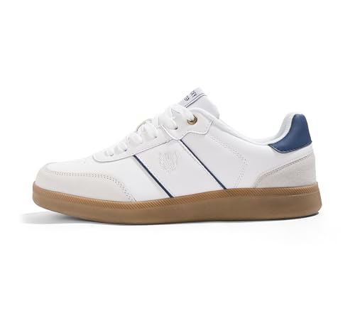 LUCKY STEP Men's Fashion Sneakers Casual Shoes Retro Suede Genuine Leather Skate Tennis Walking Shoes for Male