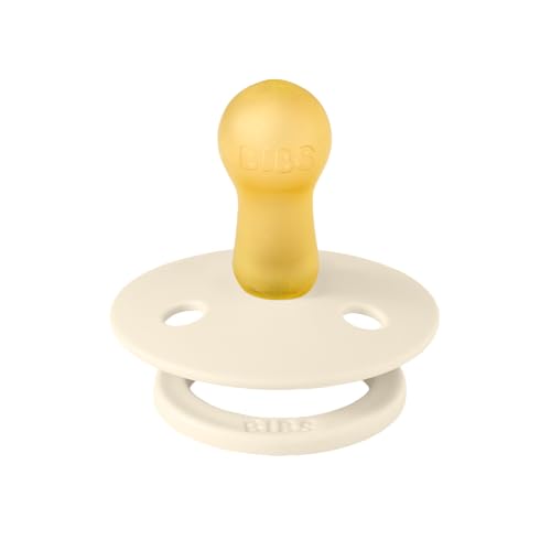 Image of BIBS Pacifiers Colour Collection | Natural Rubber Baby Pacifier | Round Nipple | Set of 2 BPA-Free Soothers | Made in Denmark | 6+ Months (Pack of 2) | Sage /Ivory