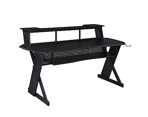 Musiea EX100 Series Music Studio Desk Workstation with 3 x 4U Rack (Black)