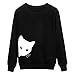 TUDUZ Sudaderas Sin Capucha Mujer Manga Larga Tops Estampado De Gato Camisas...