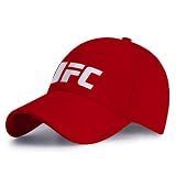 ♥Algodón y poliéster BABQ-UIWE Gorra de béisbol Sombrero unisex Sombrero de papá - Gorra de golf con estampado de UFC Gorra de camionero clásica ajustable de algodón(Color:Red)